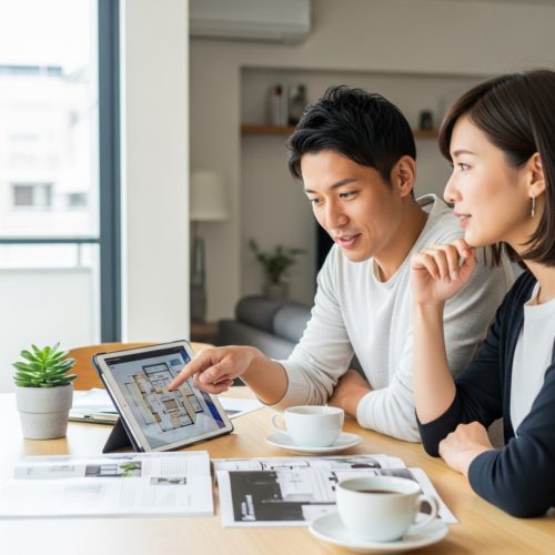 高性能住宅と賃貸マンション、どちらを選ぶか未来を考える若い夫婦