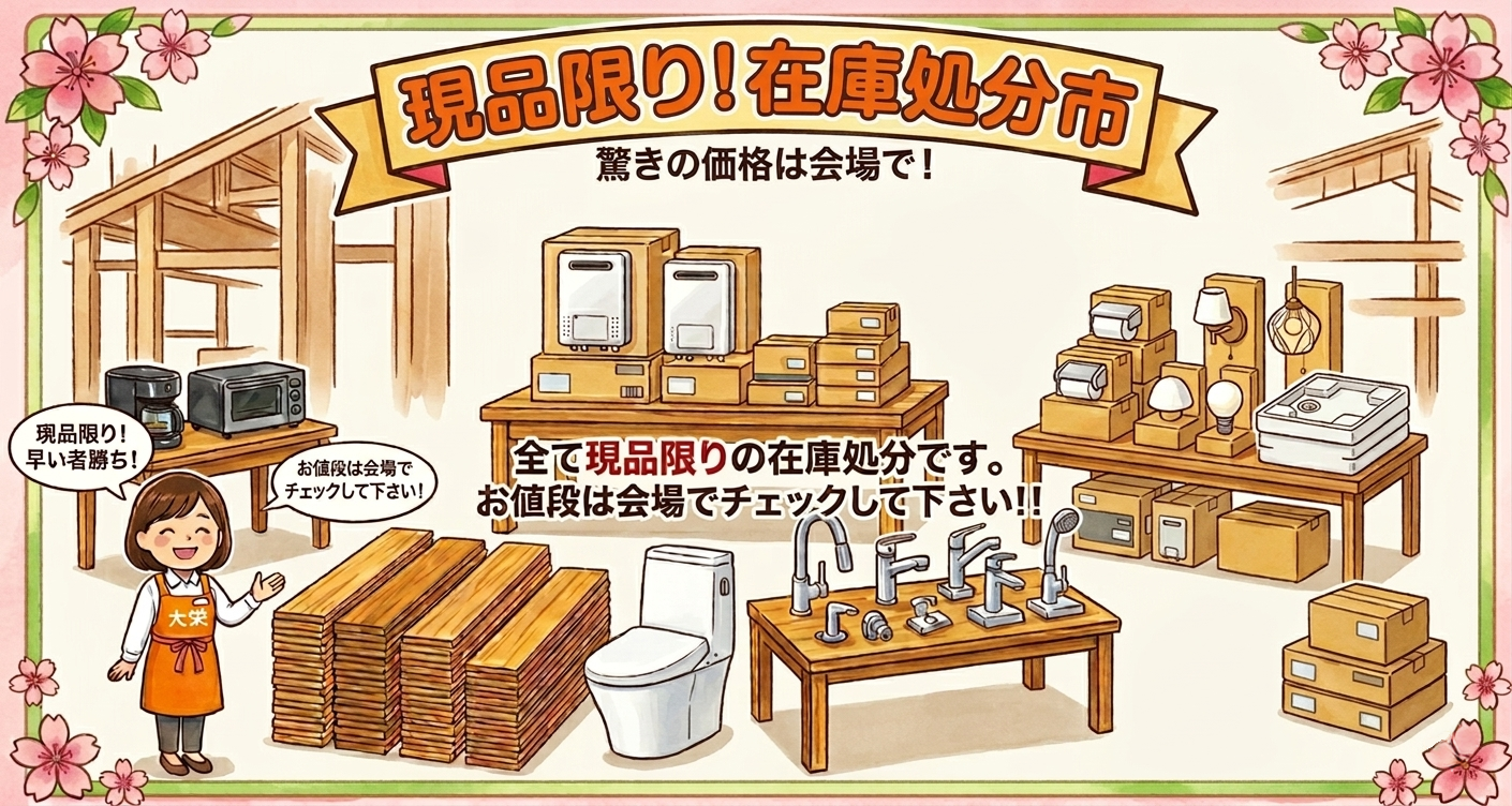 現品限り!在庫処分市