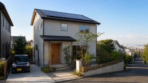 屋根・外壁リフォームと太陽光発電を同時に検討した高耐久住宅の外観イメージ